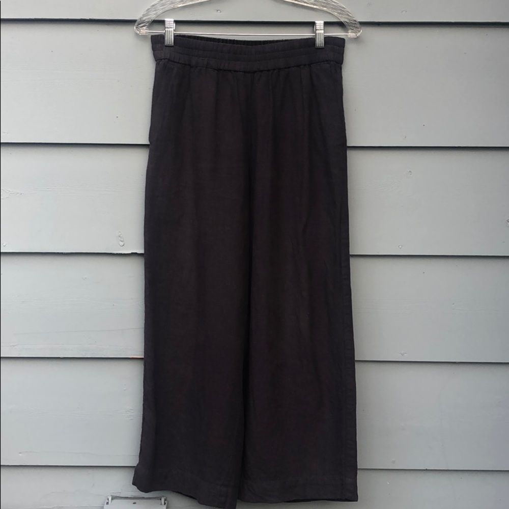 Linen wide leg crop pant - Picture 2 of 10